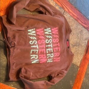 Rock & Roll Cowgirl Brown Long Sleeve Tee NWT size small